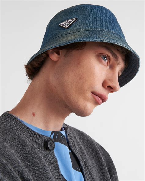 prada hats for men|prada denim bucket hat.